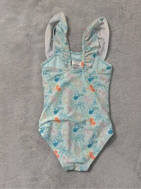 Disney Size 4 Girls Minnie & Mickey Mouse Tropical Ruffle One-Piece Swimsuit